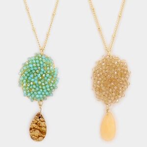 Farah Jewelry Turquoise and Gold Beaded Necklaces